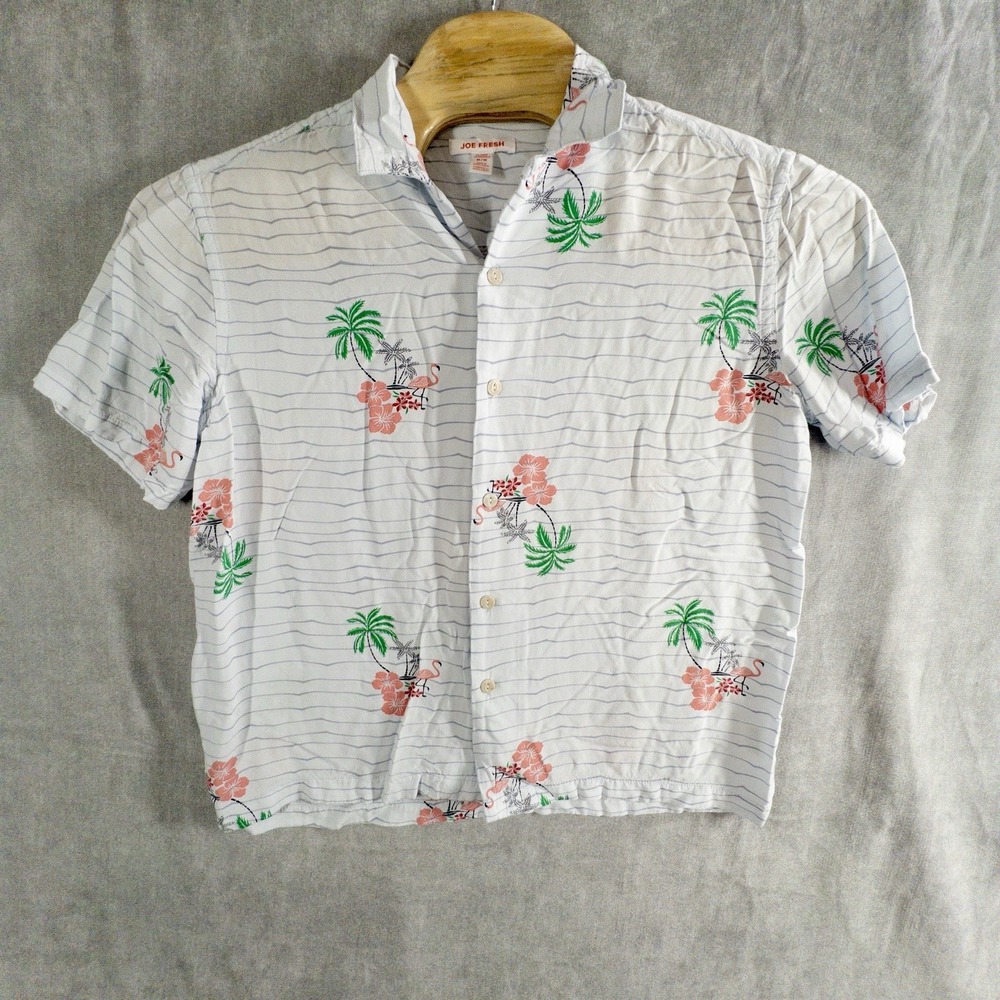 Joe Fresh Hawaiian Shirt‎ Mens Medium 100% Viscose Resortwear Beach Vacation